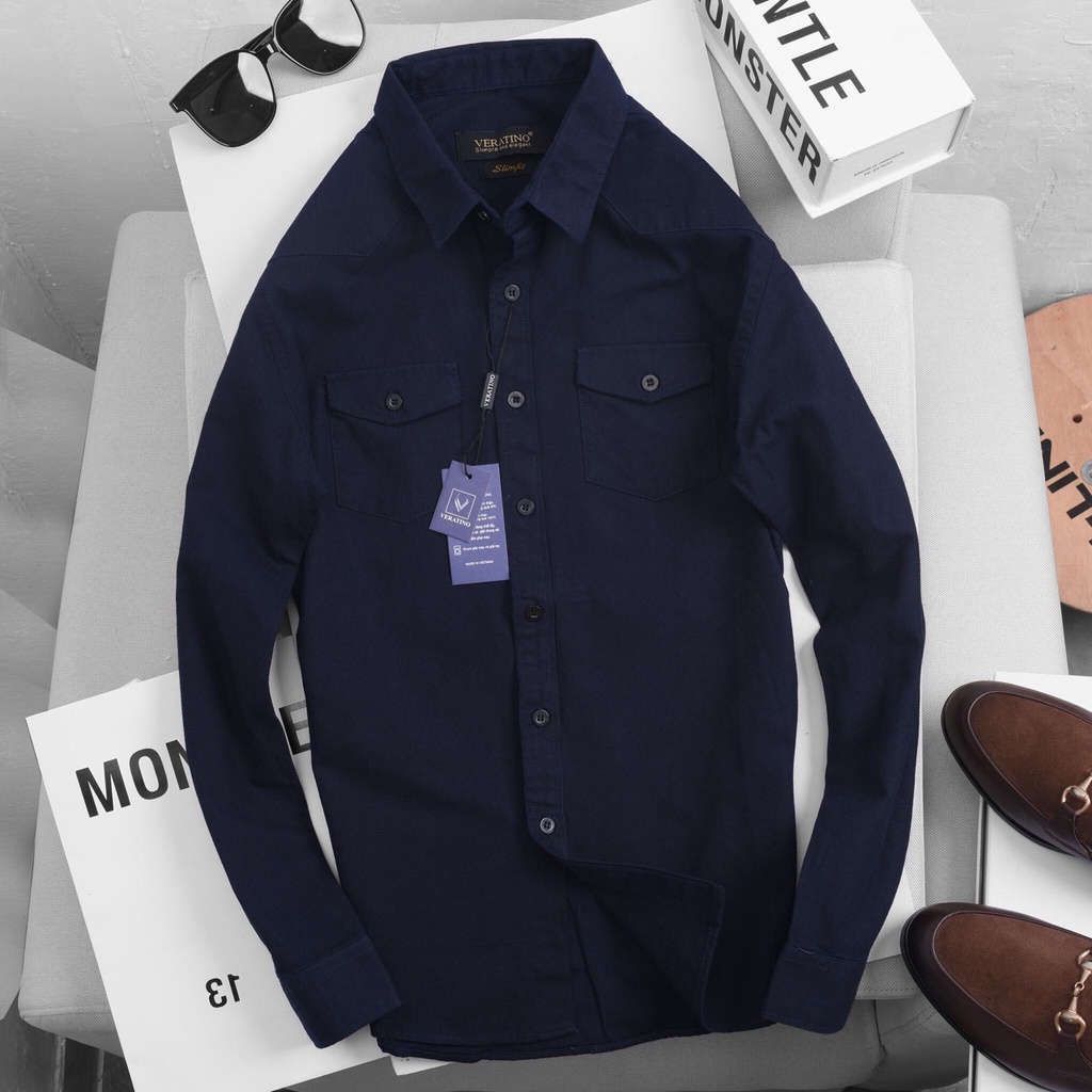 Áo Sơ Mi Nam Chất Denim Dày Dặn Form Chuẩn Ôm Sát Body Ôm Dáng Trẻ Trung Thanh Lịch