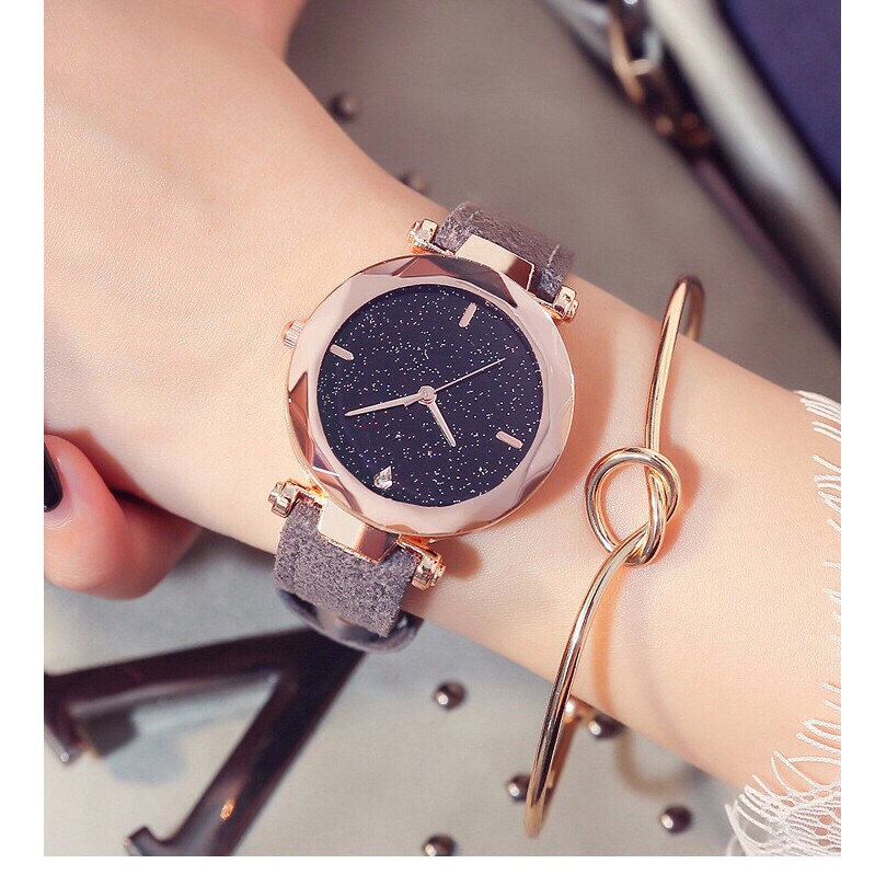 [GIÁ SỈ] ĐỒNG HỒ NỮ DÂY DA MẶT KIM TUYẾN VÁT CẠNH BOLINGDUN SIÊU ĐẸP HÌNH THẬT