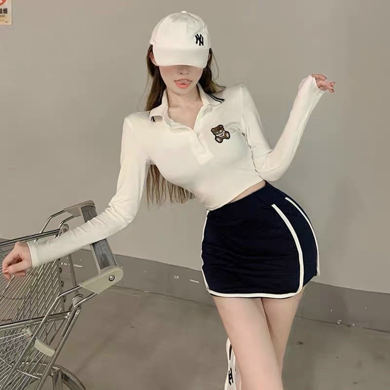 SÉT CROP GẤU THÊU CỔ PHỐI CHÚ GẤU | BigBuy360 - bigbuy360.vn