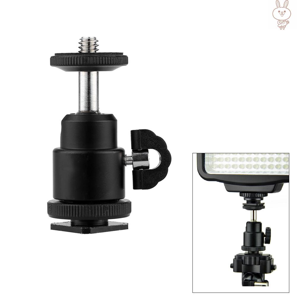 RD Andoer Aluminium Alloy Mini Ball Head 1/4" Mount with Flash Shoe for DSLR SLR DC Camera Mini DV Monitor etc