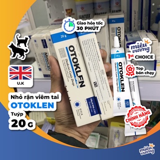 (Chính hãng) Lọ nhỏ viêm tai, ve rận tai cho chó mèo Alkin Otoklen (Otoclin) [Lọ 20ml]
