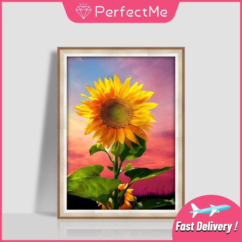 Bộ tranh đính đá 5D tự làm 30x40 hình hoa hướng dương
