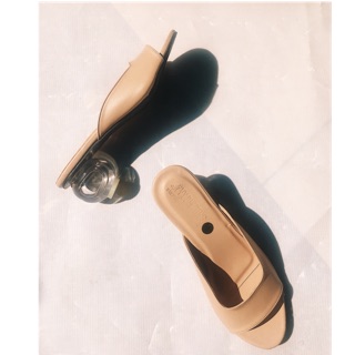 Size 33-43 ảnh thật mules kem gót trong