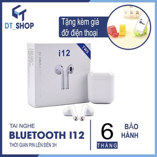 Tai Nghe Bluetooth i12 Cảm Biến Vân Tay - Chất Âm Êm Trong Trẻo Thời Lương Pin Tốt, Sang Trọng