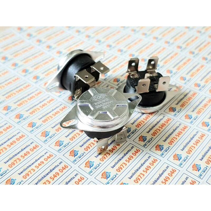 Rơ Le Nhiệt KSD302 75°C - 95°C 250V 20A Thường Đóng 4 Chân