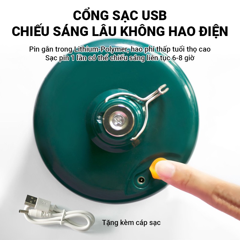 Đèn LED siêu sáng sạc tích điện C12 công suất 12W/24W/36W có móc treo, đầu hút nam châm, chống nước, chất liệu nhựa PP