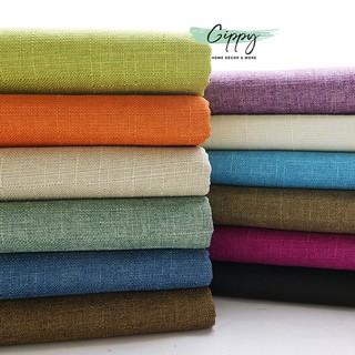 (Bán lẻ giá sỉ) Vải lanh polyester có lớp lót lông cừu, làm bọc đệm, sofa, làm rèm cửa, trải bàn - Gippy Decor