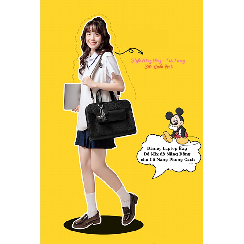 Túi Chống Sốc Thời Trang Nữ Disney Mickey Đựng Macbook/ Laptop