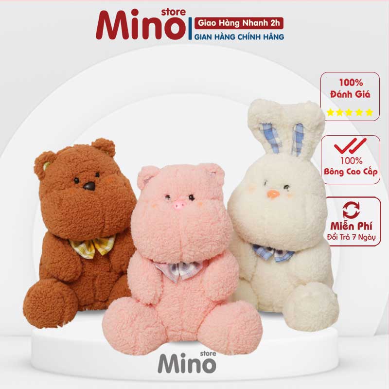 Gấu Bông Cute Giá Rẻ Dễ Thương Má Bự Lông Cừu MINO TH23