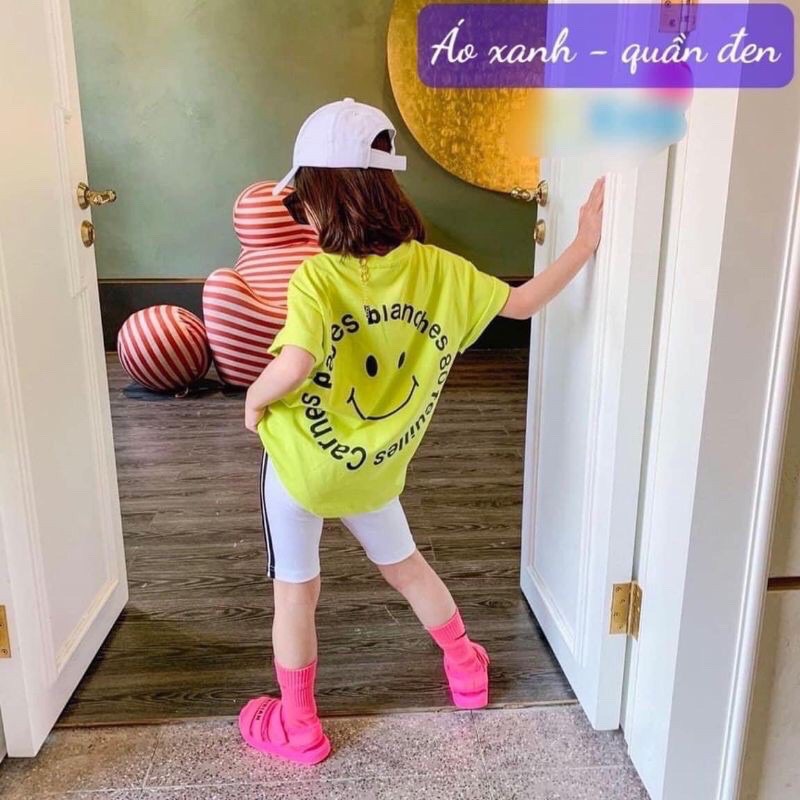 Set bộ áo Smile quần legging bé gái