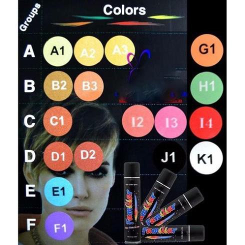 Gôm xịt màu tạm thời Familiar <RẺ VÔ ĐỊCH>
