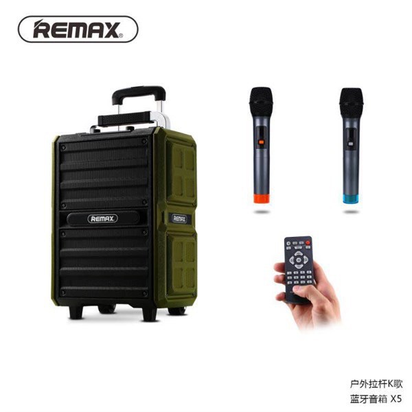 Loa Kéo Cao Cấp Remax RB- X5 Tặng Kèm 2 Mic Không Dây- Loa Bluetooth Âm Thanh Nổi HiFi- Bảo Hành Toàn Quốc