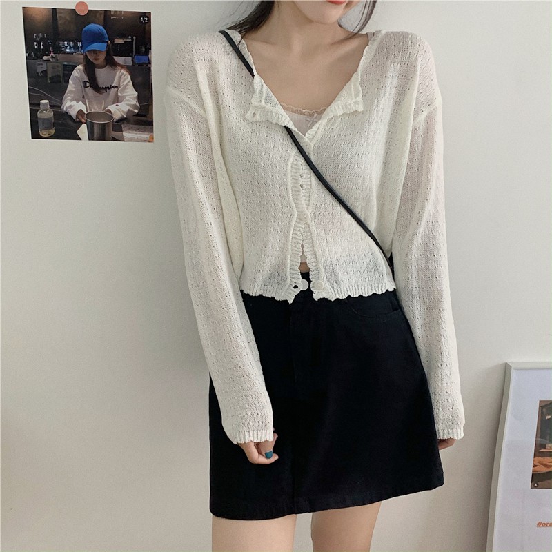 ÁO KHOÁC LEN MỎNG CARDIGAN GÀI NÚT PHOM LỬNG | BigBuy360 - bigbuy360.vn