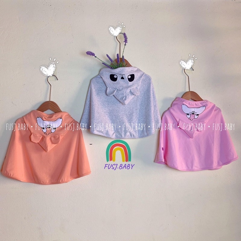 Áo choàng chống nắng cho bé 100% cotton mịn mát , áo cánh dơi cho bé