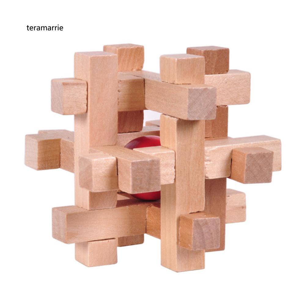 Đồ chơi hình khối bằng gỗ kiểu thử thách trí não có thể dùng làm phụ kiện dạy học