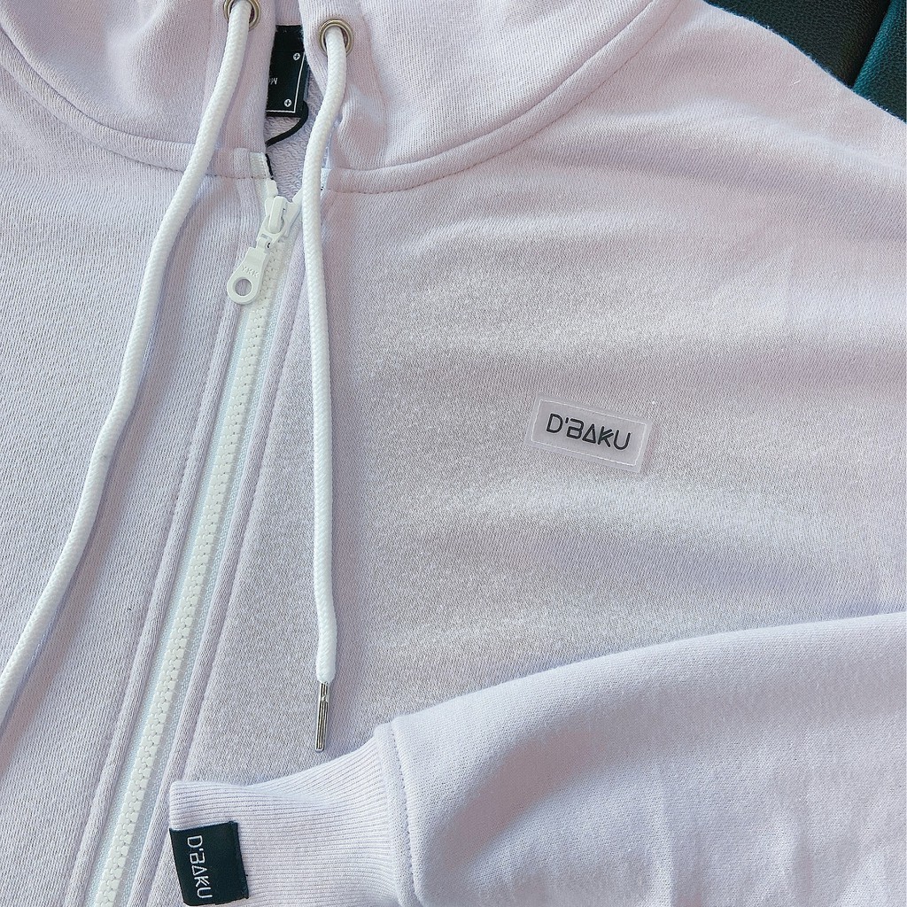 Áo khoác Zip hoodie nỉ bông có túi trong, khoá kéo 2 chiều D’BAKU BASIC LOGO (Tặng kèm túi Tote) | BigBuy360 - bigbuy360.vn