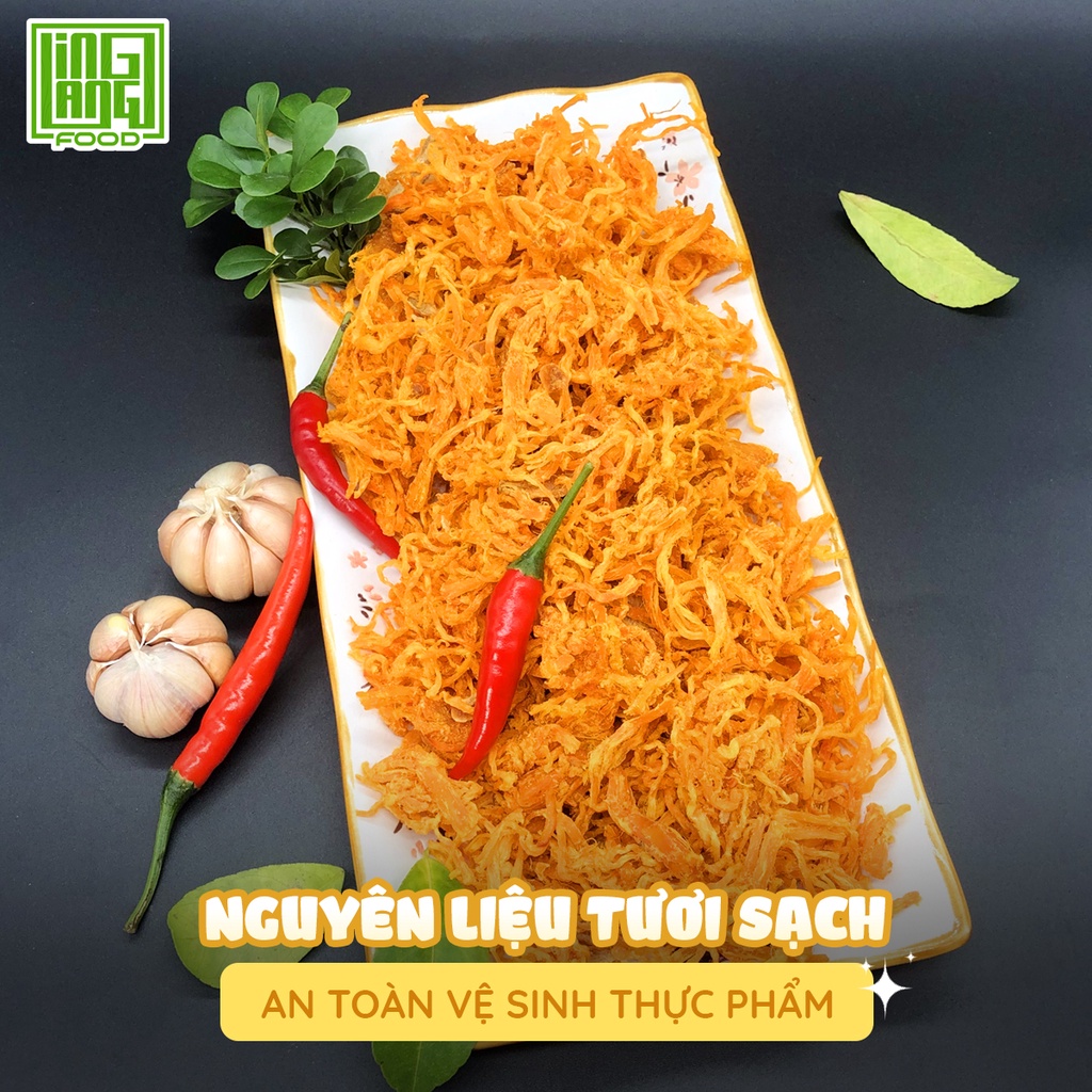Khô gà lá chanh 200g Ling Lang Food, gà khô xé lá chanh thơm ngon chuẩn vị | BigBuy360 - bigbuy360.vn