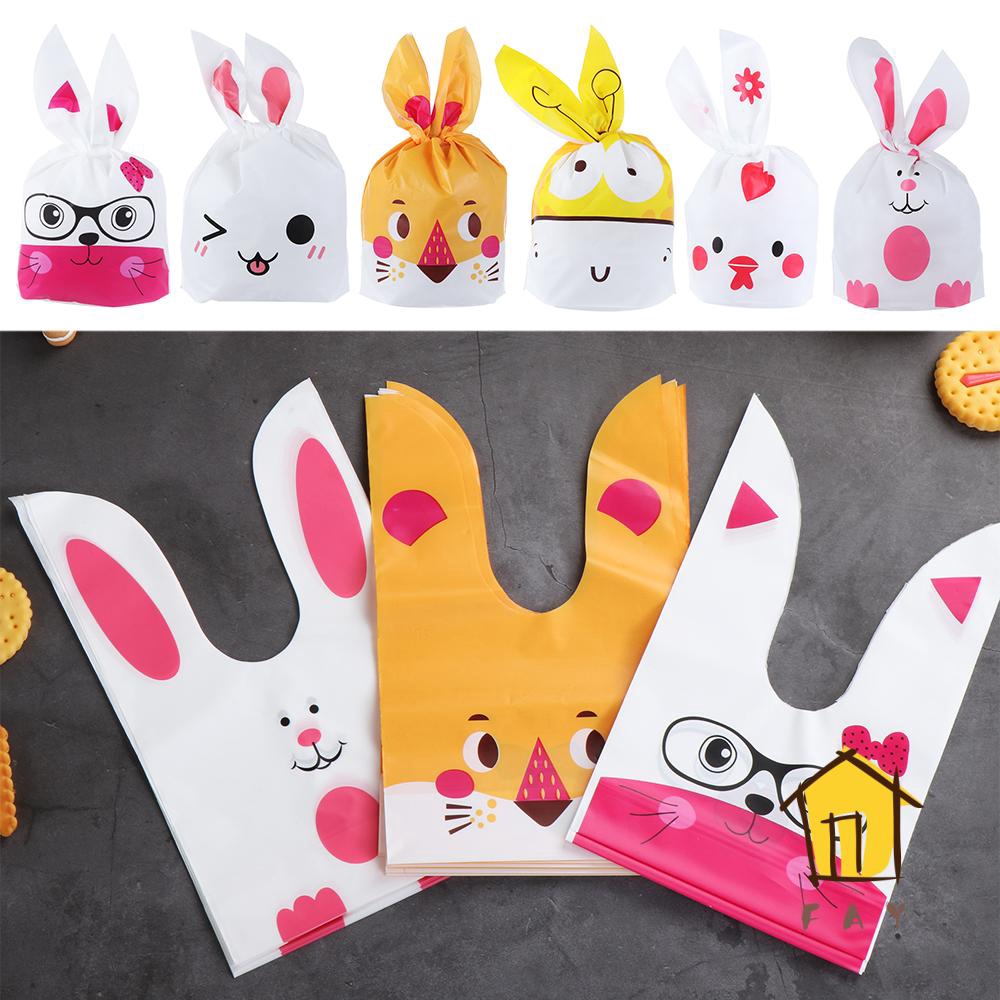 Set 10 túi đựng kẹo thiết kế hình tai thỏ dễ thương