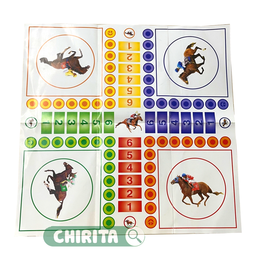 Bộ Cờ 5 TRONG 1 ĐẠI PHÁT TÀI Cao Cấp - Cờ Cá Ngựa, Thú, Đoán, Ca Rô, Vây, Boardgame, Bàn Cờ Lớn 51 x 51 cm - CHIRITA