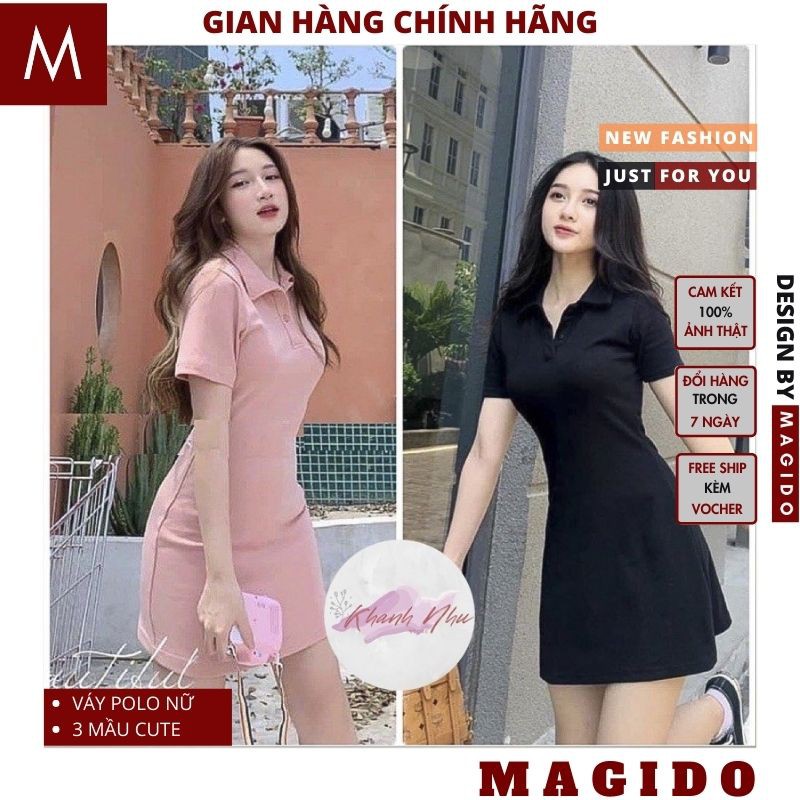 Đầm Polo Nữ 💚váy polo Đen Dáng Ôm Váy Nữ Ngắn Body Ngắn ngắn tay ,phong cách hàn quốc váy ôm cổ đức MAGIDO (ẢNH THẬT) | BigBuy360 - bigbuy360.vn