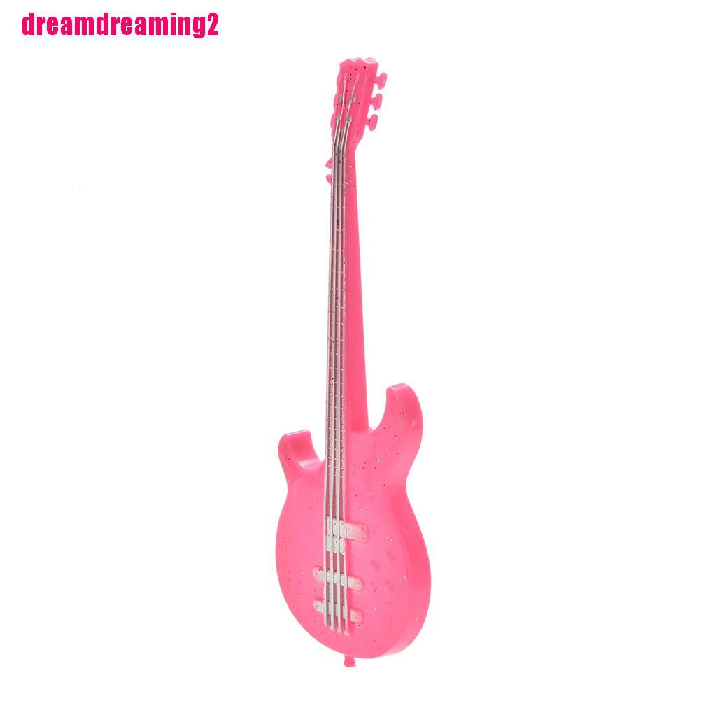 Mô Hình Đàn Ghita Màu Hồng Xinh Xắn Cho Búp Bê Barbie