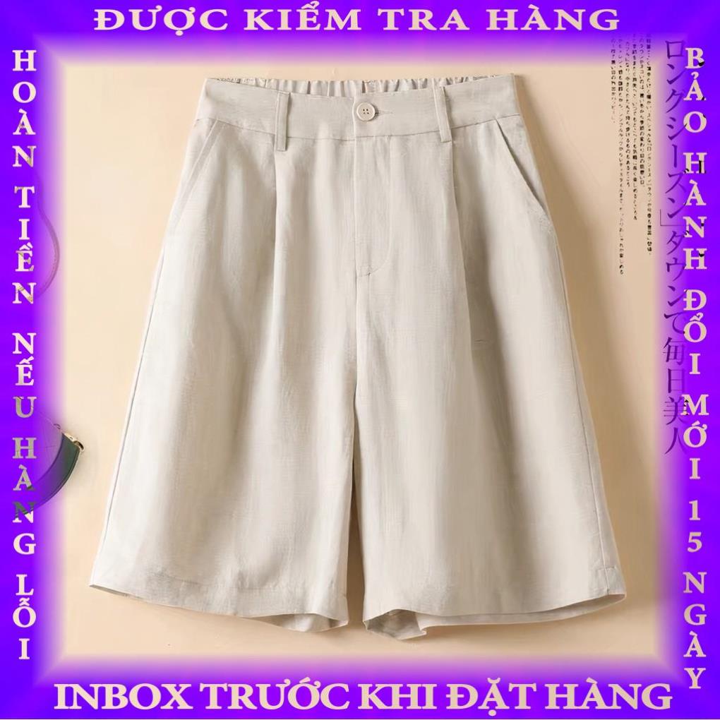 Quần đùi nữ khóa kéo, quần short nữ cạp thun sau chất đũi Thái mềm mát QS08 buiduc