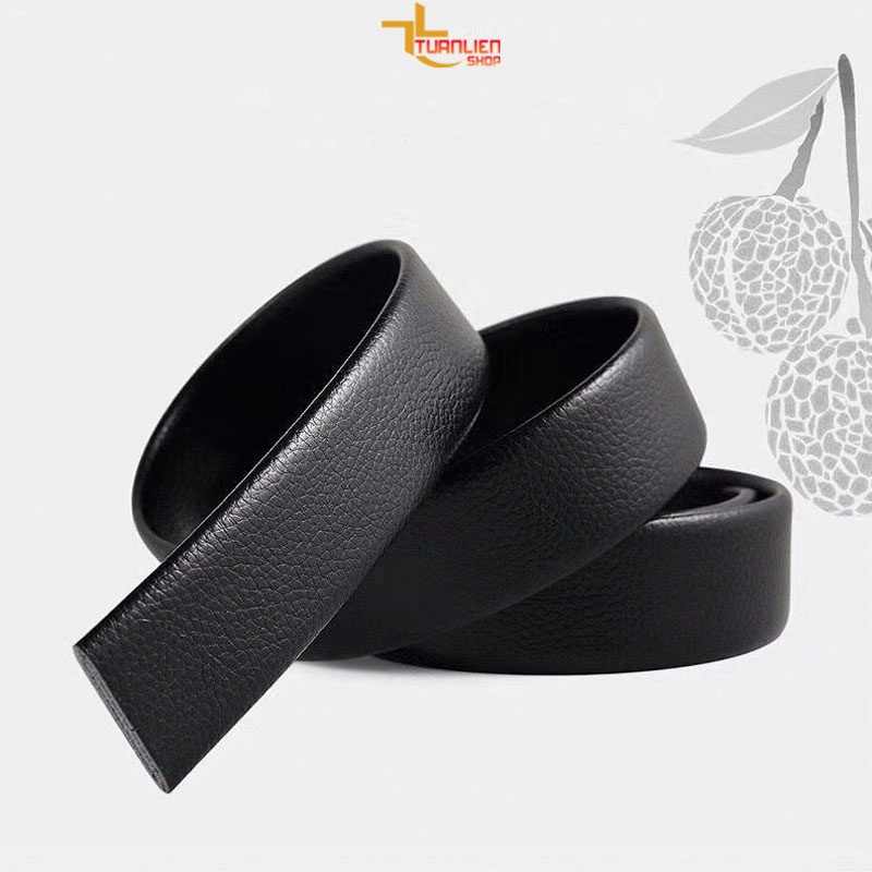 Thắt Lưng Nam Da thật khoá Crom sang trọng màu đen