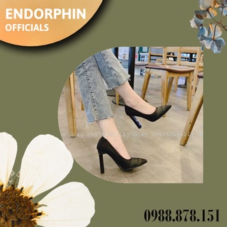 Giày cao gót đen xếp lụa 9p sang chảnh nhà endorphin officials mã h82-11