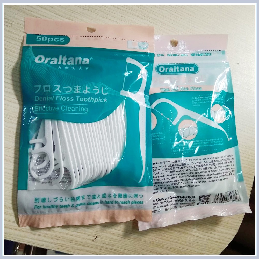 [Mã 267FMCGSALE giảm 8% đơn 500K] Combo 2 gói tăm chỉ nha khoa Oraltana (100 chiếc) - Tăm chỉ tiện lợi