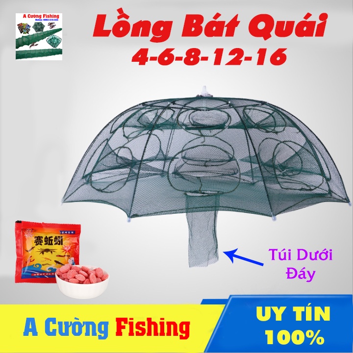 [Tặng Mồi] Lưới Đánh Bắt Cá Bát quái 6 - 8 - 12- 16 Cửa A Cường + Tặng kèm 1 gói mồi bẫy tôm,cua,cá