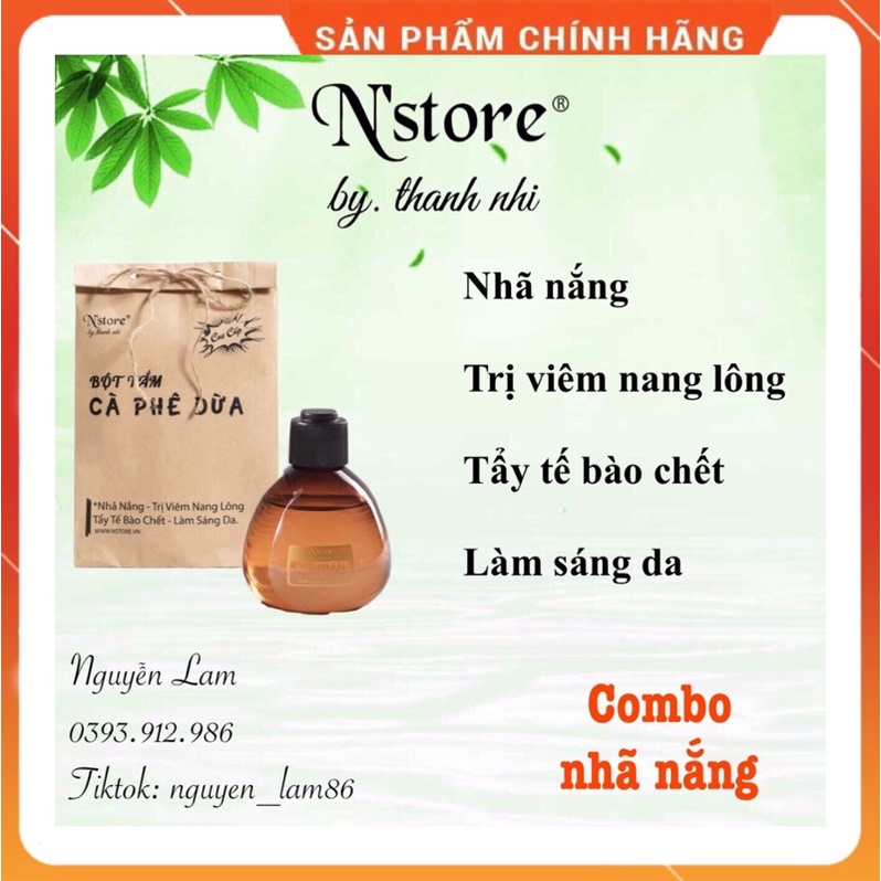 [COMBO] Mỡ Trăn Nguyên Chất N'store, Bột Tắm Cà Phê Dừa Non N'store, Nhã Nắng, Viêm Nang Lông,Tẩy Tế Bào Chết,Sáng Da