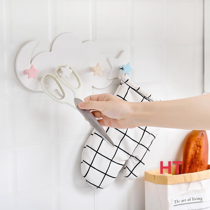 PVN44110 Móc Treo Đồ Dán Tường Hình Đám Mây Và Ngôi Sao 🥰