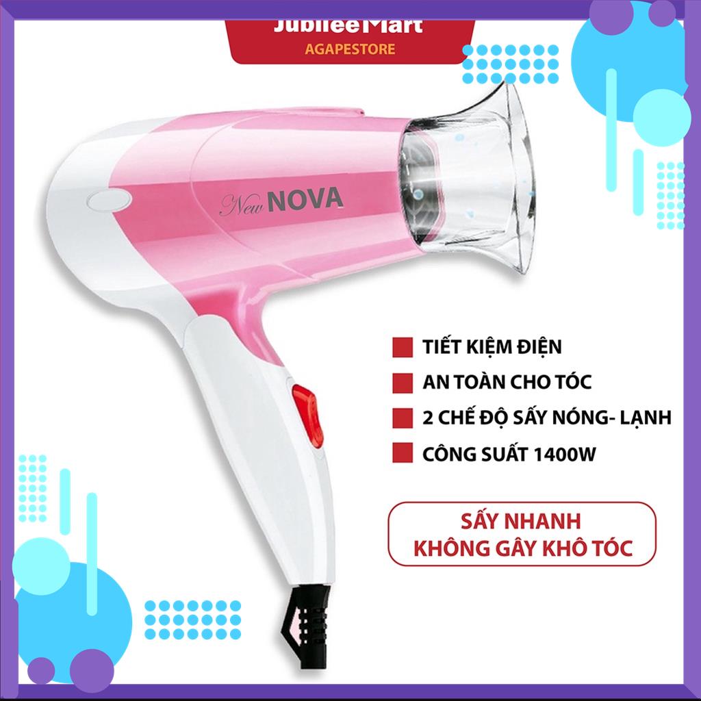 Máy Sấy Tóc Gấp Gọn Mini NOVA 1400W (Du Lịch) - BẢO HÀNH 1 ĐỔI 1 NẾU LỖI MSP21979