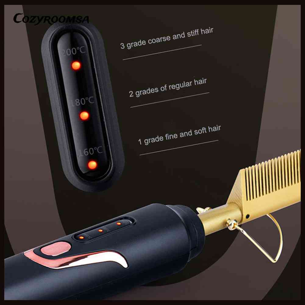 Lược Điện Chải Thẳng Tóc Khô / Ướt Vỏ Bằng Đồng Chống Bỏng