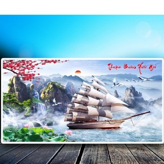 Tranh đính đá Thuận Buồm Xuôi Gió LV264  130x75cm, chưa đính