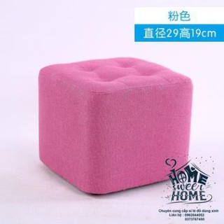 Ghế đôn chân gỗ bọc nỉ cao cấp - Ảnh thật