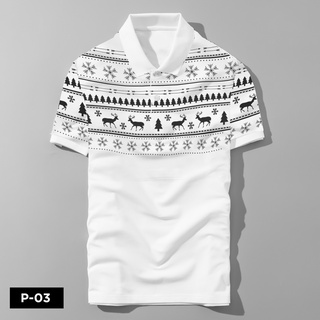 Áo thun polo cổ gập ngắn tay GUCATIN cao cấp vải mát không nhăn không xù họa tiết Bắc Âu Scandinavian - P-03