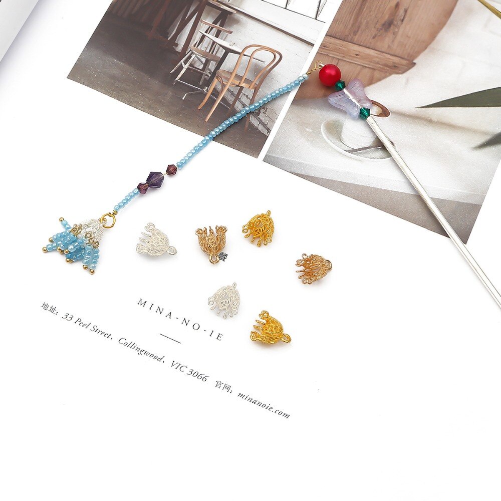 Nắp gắn phụ kiện Beadia tua rua bằng đồng làm trang sức thủ công diy