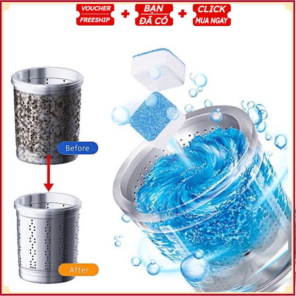 VIÊN TẨY H4 Vệ Sinh Lồng Máy Giặt - Diệt Khuẩn, Tẩy Sạch Chất Cặn, Mảng Bám, Ẩm Mốc Hiệu Quả (Viên Trắng)