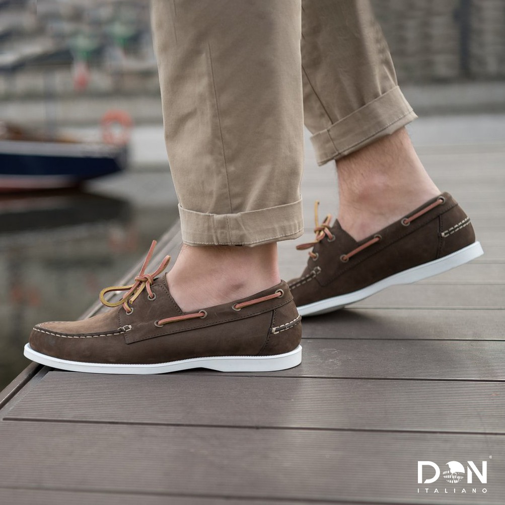 Giày Boat Shoes Nâu Đậm Thương Hiệu DON ITALIANO