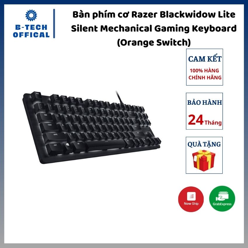 Bàn phím cơ Razer Blackwidow Lite Silent Mechanical Gaming Keyboard (Orange Switch) - Hàng chính hãng bảo hành 24 tháng