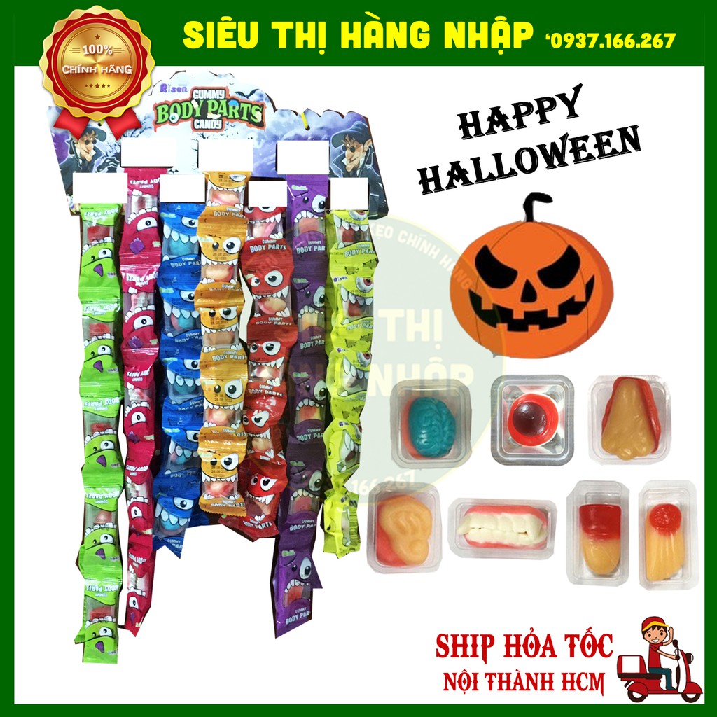 Combo 7 cái kẹo dẻo hình Body kinh dị halloween Risen Mỹ