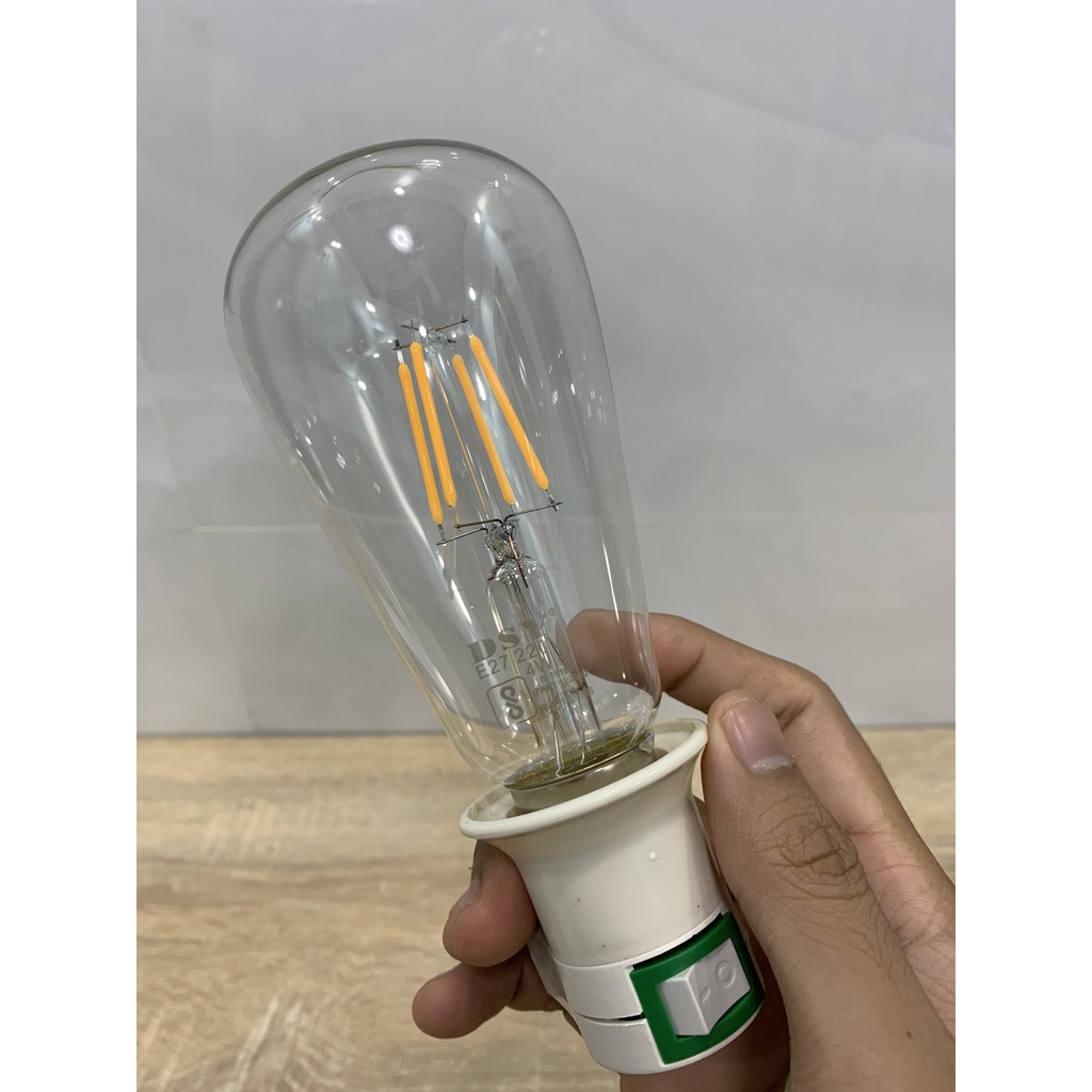 Bóng đèn led giả dây tóc edison 4W Trong ánh sáng Vàng  - Điện Gia dụng Hoàng Kim