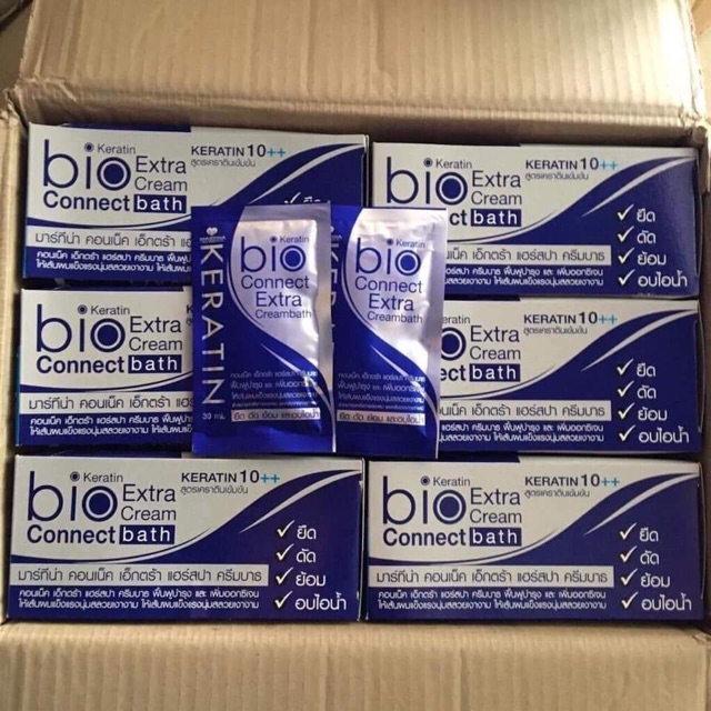 Gói Ủ Tóc Bio Extra Cream Connect Keratin Xanh