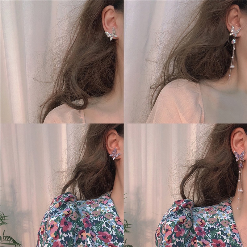 Đôi Bông Tai Hình Bướm Đính Đá Thời Trang Cho Nữ