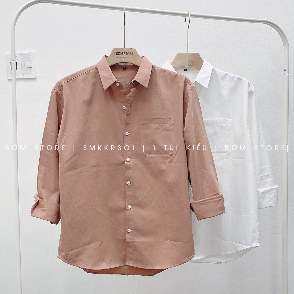 Áo Sơ Mi Nam Chất Kaki 1 Túi BEACON DENIM Form Thường Phong Cách Hàn Quốc SMKK301