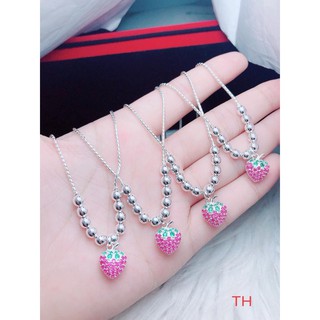 Dây chuyền dâu tây liền mặt dễ thương