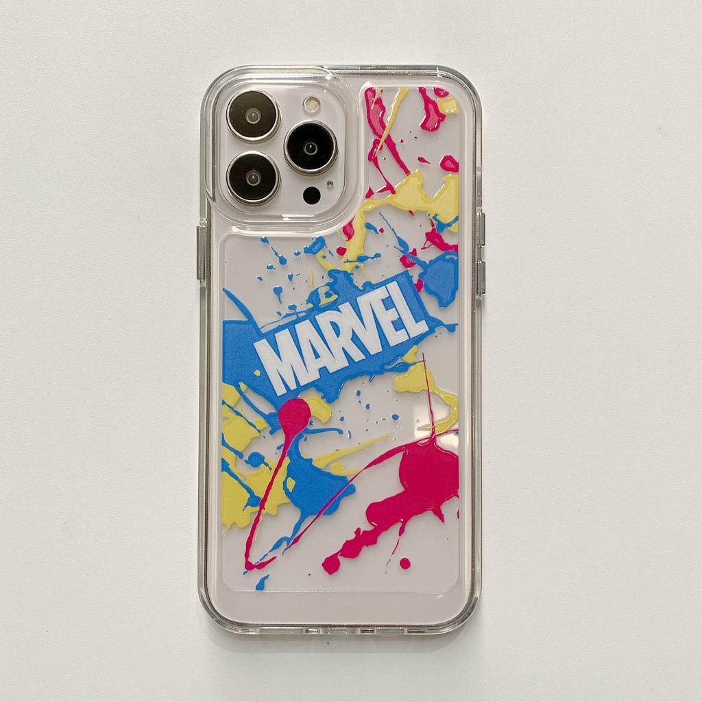 Ốp Điện Thoại Mềm In Hình Marvel Cho iphone 13promax 12 11 7plus X XR 8 7