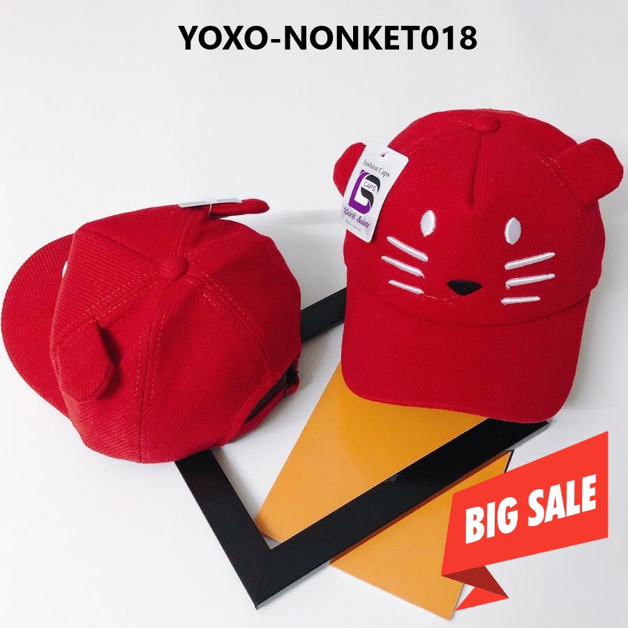 Nón kết lưỡi trai YOXO thêu chữ hình mèo, tai mèo dễ thương YOXO-NONKET018