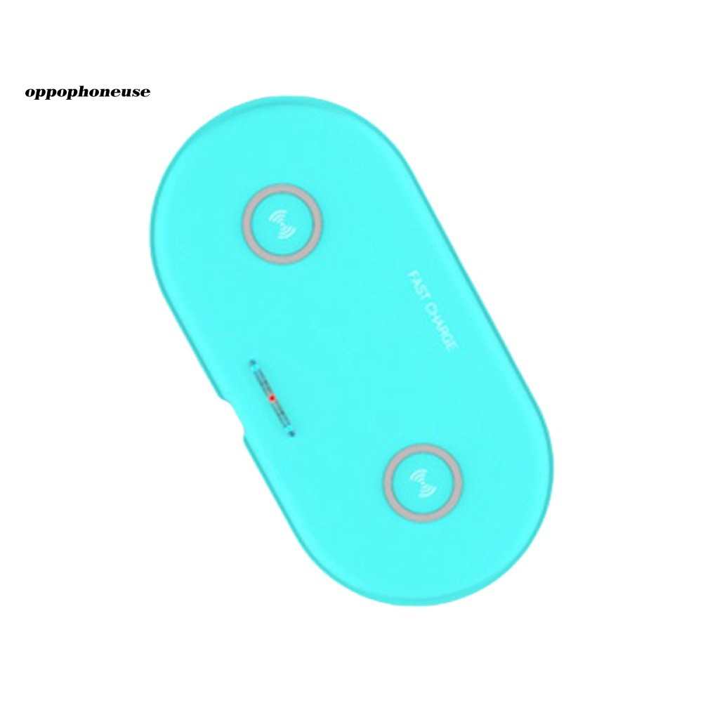 【OPHE】Qi Wireless Dual Charger Mobile Phone Charging Pad for iPhone Android Samsung
